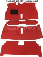 peugeot tapis sol 205 gti berline moquette velours rouge P78672 - Photo 1