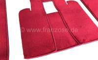 Sonstige-Citroen - tapis de sol, Peugeot 504 coupe, moquette rouge grenat, jeu de 11 pces, finition des bordu