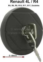 Renault - bouchon de réservoir, Renault R4, 4L jusque 1988.