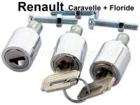 Renault - barillet de porte, Renault Caravelle, Floride, jeu de 3 barillets pour porte droite et gau
