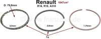 Renault - segmentation pour un piston, Renault R16, R18, Alpine A310, moteurs 1647cm³ 841-843-C7-D7