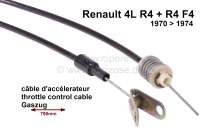 Renault - câble d'accélérateur, Renault 4L -4L Cargo de 1970 à 1974, longueur 790/440
