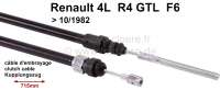 Alle - câble d'embrayage, Renault 4 GTL et F6 jusque 10.1982, longueur 715/550 mm