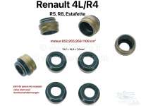 Renault - joint de queue de soupape, Renault 4L 852,955,956 1108 cm³, 7x9,8-13,2x10, jeu de 8