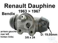 Renault - cylindre de roue, Renault Dauphine de 1963 à 1967, arrière gauche, équipé Bendix, pist