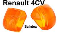 Renault - cabochon de clignotant orange, Renault 4CV, les deux éléments pour refaire un coté, en 