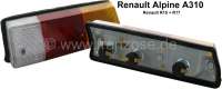 Renault - feu arrière, Renault Alpine A310, Renault R15 + R17, feu complet avec porte-ampoule, la p