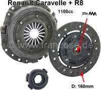 Alle - kit d'embrayage, Renault Caravelle (1108cm³), R8 (1108cm³), diamètre 160mm, 20 dents