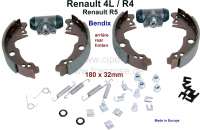 Renault - machoires de frein arrière (jeu), Renault 4L, R5 après n° de série 378300, Bendix, 180