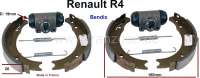 Renault - machoires de frein arrière (jeu) avec cylindres de frein, Renault 4L, freins Bendix, 160x