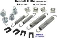 Peugeot - kit de fixations machoires de frein, Renault 4L, R5, 229mm, largeur 42mm, freins Bendix (r
