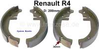 Renault - machoires de frein avant (jeu), Renault 4L de n° de série 2279354 à 21591152, freins Be