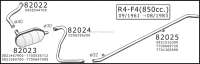 renault lignes dechappement tube intermediaire 4l 782 845cm3 raccords 30mm P82024 - Photo 2