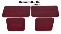 renault panneaux porte portes 4l a partir 1980 garnitures en skai bordeaux jeu les 4 P88856 - Photo 1