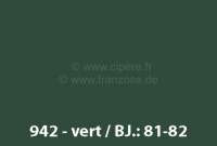 Renault - peinture en bombe 400ml, Renault 4L code couleur 942 vert foncé, préparé à la demande