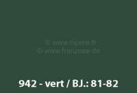 Renault - laque 1000ml, 4L, code couleur 942 vert, ajouter le durcisseur 20444 (2 x laque pour 1 x d