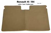4L, tapis de coffre Renault 4L. Velours beige, bordé de beige. Assorti à