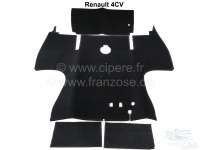 Renault - jeu de tapis, Renault 4CV, moquette noire, 3 pièces, couvre l'ensemble du plancher