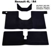 Renault - tapis de sol, Renault 4L, kit moquette gris foncé de très haute qualité (excellence - g