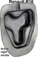 Renault - tôle de réparation de carrosserie, Renault R16, bouchon de serrure droite