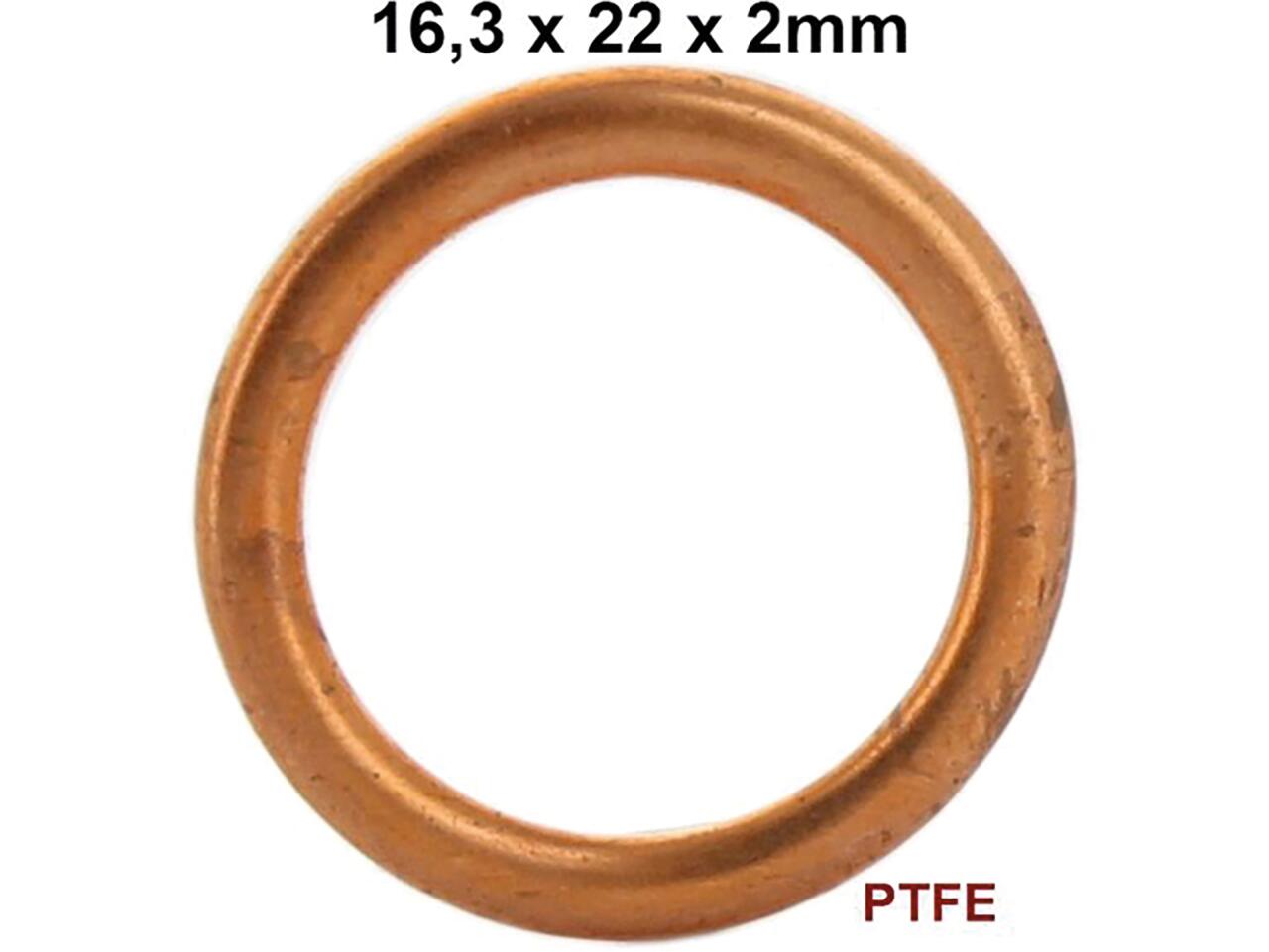 Ölablaßschraubendichtung für 2CV6, BX, XM, 204, 203, 304, 404, 504. Ein + Auslaßschraube. Abmessung: 16,3 x 22 x 2mm. Ausführung C