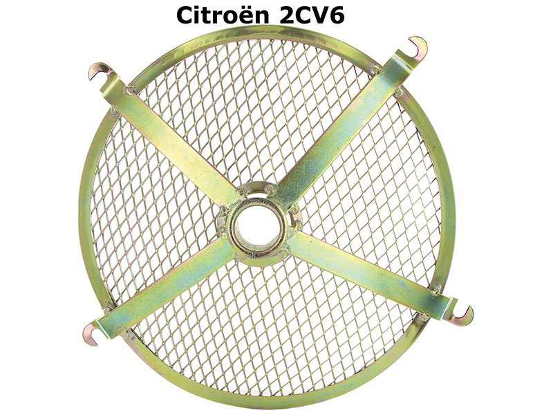Gitter für das Motorlüftergehäuse (602cc). Passend für Citroen 2CV6. Nachbau. Das Gitter ist verzinkt. Befestigung mit 4 Schrauben