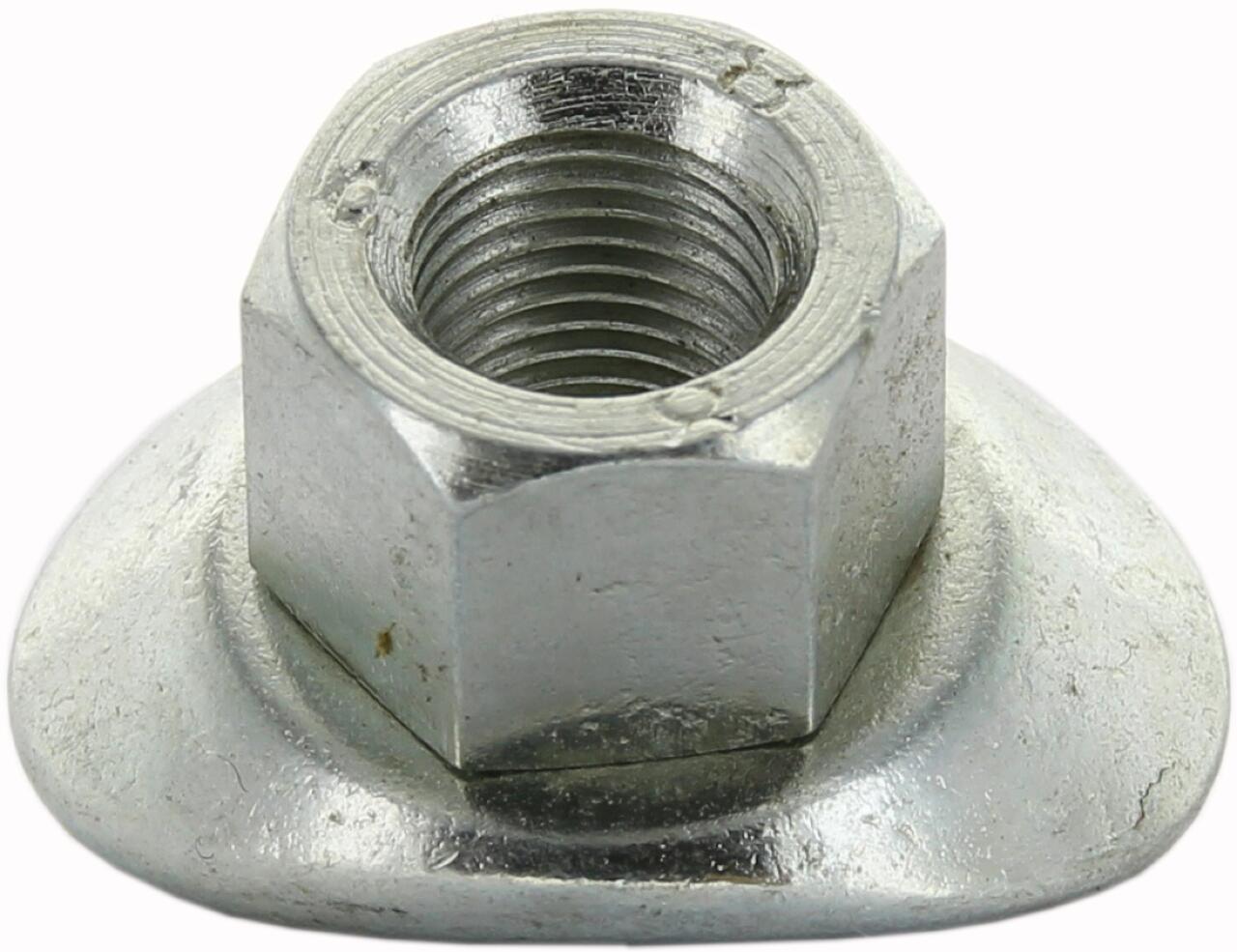 Radmutter kurz, verzinkt, passend für Citroen 2CV, Dyane, Mehari, AMI. Maß: M12 x 1,25. Geeignet bis Anzugsdrehmoment 2CV: 45 Nm.