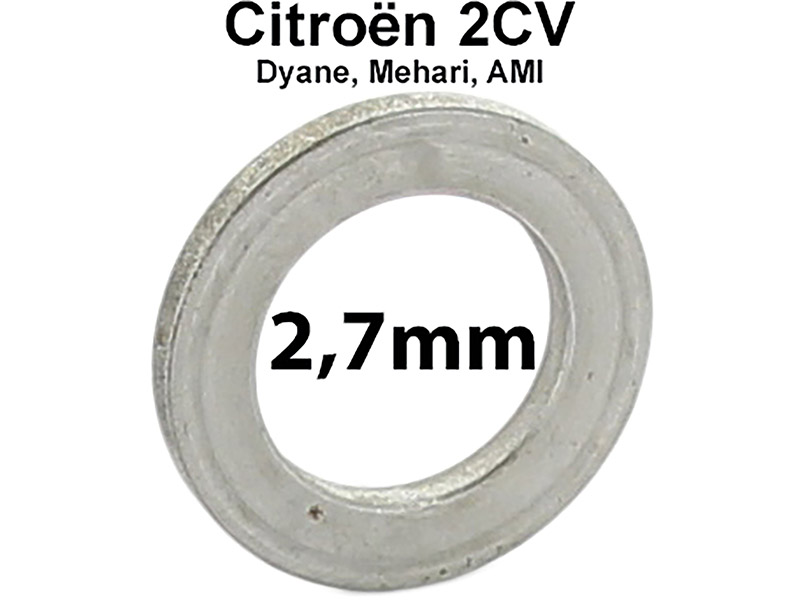 Achsschenkelbolzen Ausgleichscheibe (Distanzscheibe). Dicke: 2,7mm. Passend für Citroen 2CV. Per Stück! Or. Nr.: A4137B