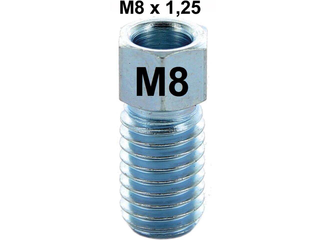 Bördelschraube, für 3,5mm - 3,75mm Brems- oder Hydraulikleitung. Gewinde: M8. Passender Schraubenschlüssel ebenfalls 8mm!