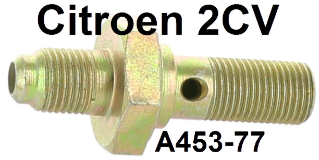 Bremsleitung Verschraubung auf den Bremsschlauch, hinten links + vorne rechts. Passend für Citroen 2CV. Länge: 47mm. Or. Nr. A45377