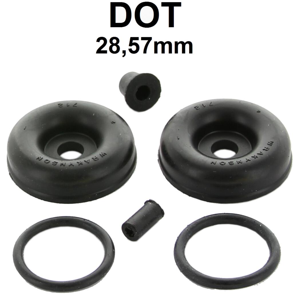 Radbremszylinder vorne, Reparatursatz. Passend für Citroen 2CV mit vorderer Trommelbremse. Kolben durchmesser: 28,57mm