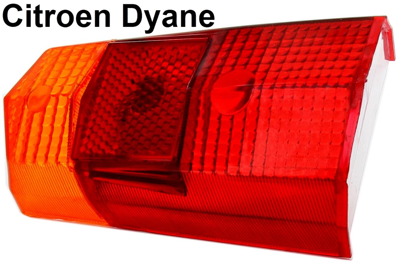 Rücklichtkappe, passend für Citroen Dyane. Links oder rechts passend, mit Lichtscheibe für die Kennzeichenbeleuchtung.