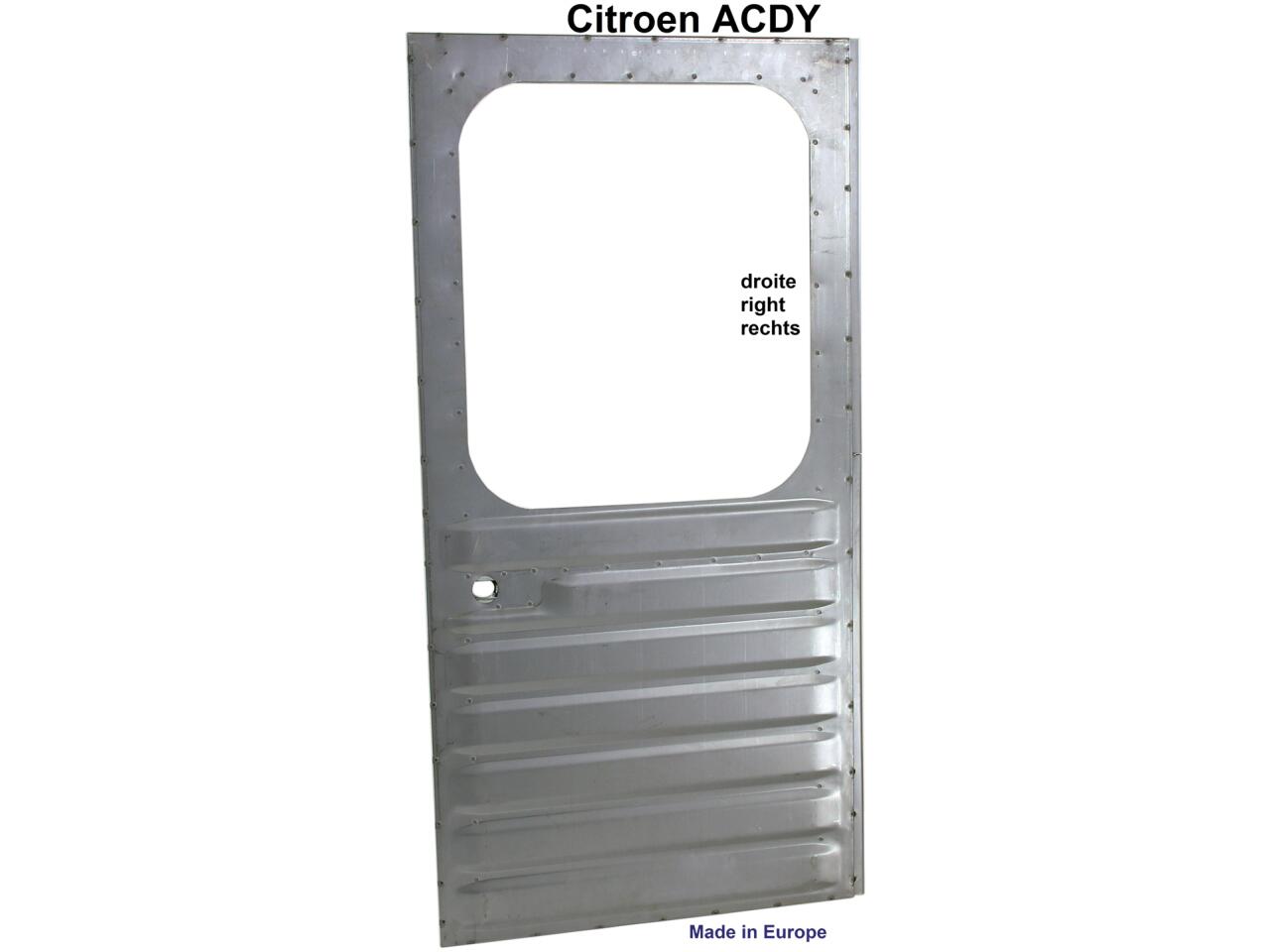 ACDY, Hecktür rechts, Nachbau. Passend für Citroen ACDY (Kastendyane). Die Tür ist elektrolytisch verzinkt! Made in Europe.