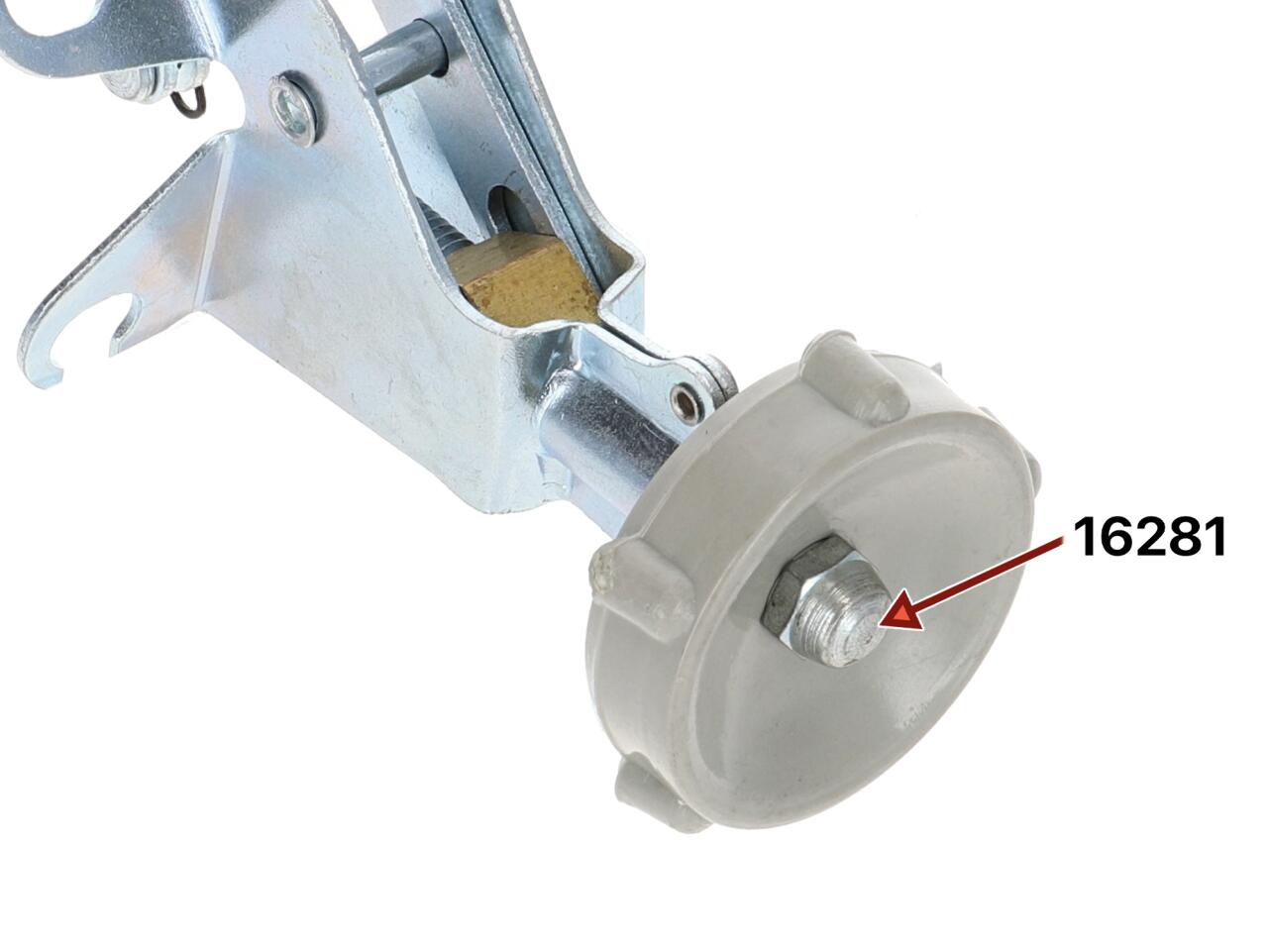 Hutmutter M5, Befestigung für den Knauf aus Hartplastik, für die Scheinwerferhöhenverstellung. Passend für Citroen 2CV bis 9/1968. Or.Nr. 4816-S