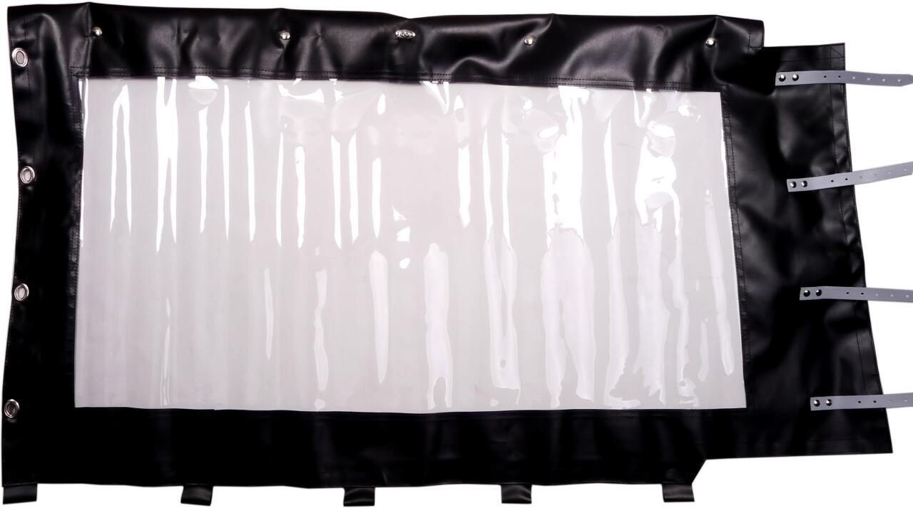 Mehari, Verdeck Seitenteil hinten links, Farbe schwarz, 4 Schnallen >07/1982