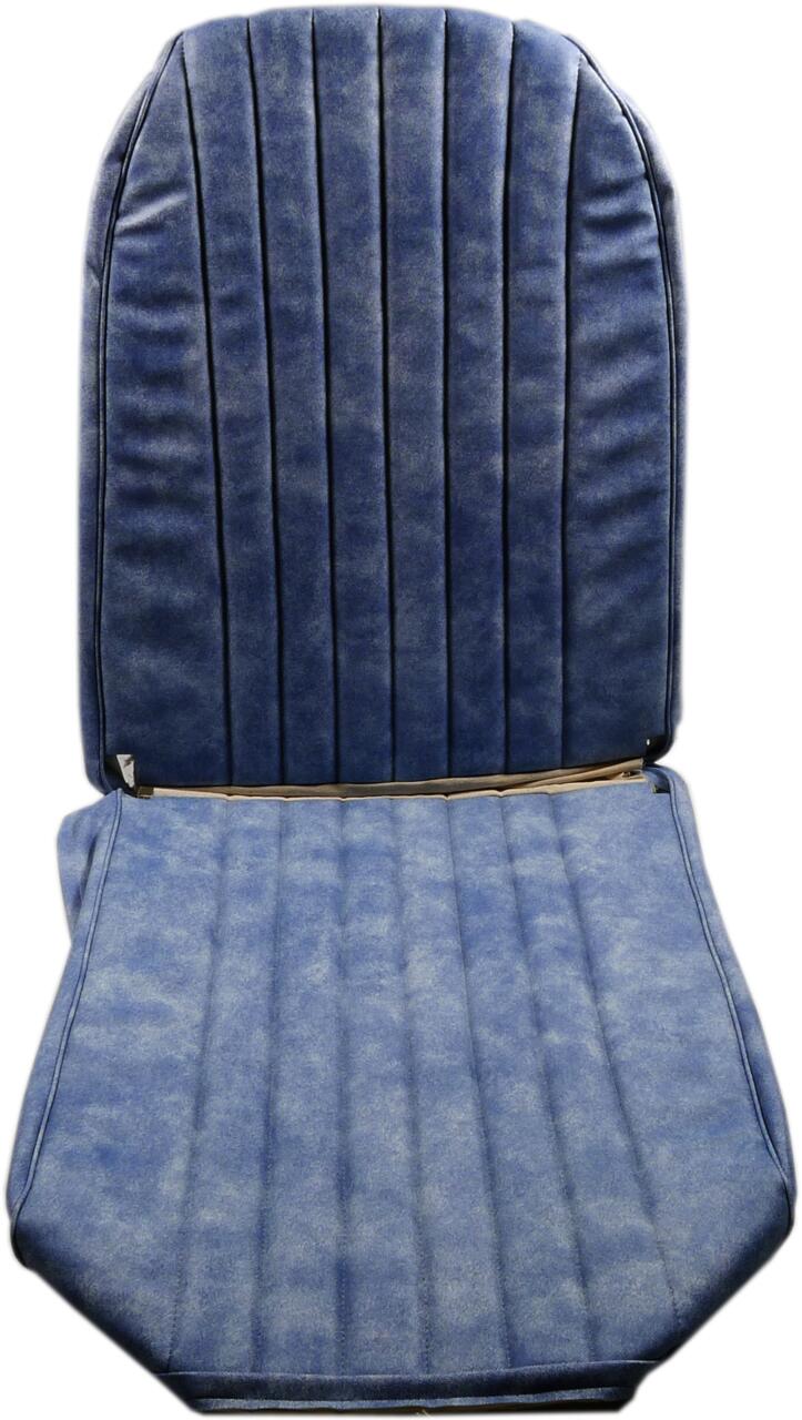 Sitzbezug 2CV6 vorne + hinten. Symetrische Rückenlehne. Stoff Jeans (dunkelblau, echter Stoff!)