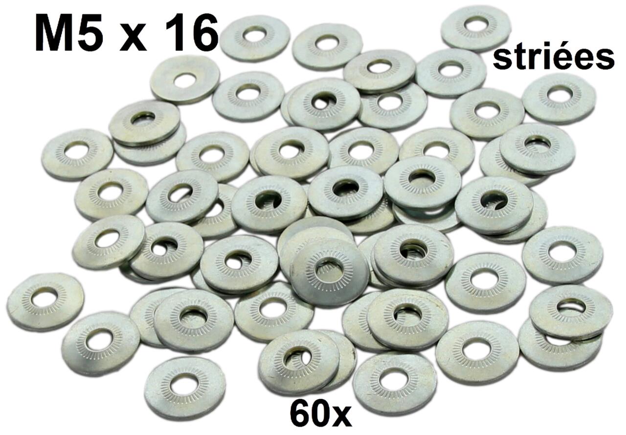 M5, Unterlegscheiben geriffelt. M5x16 (Striees). Packungsinhalt 60 Stück