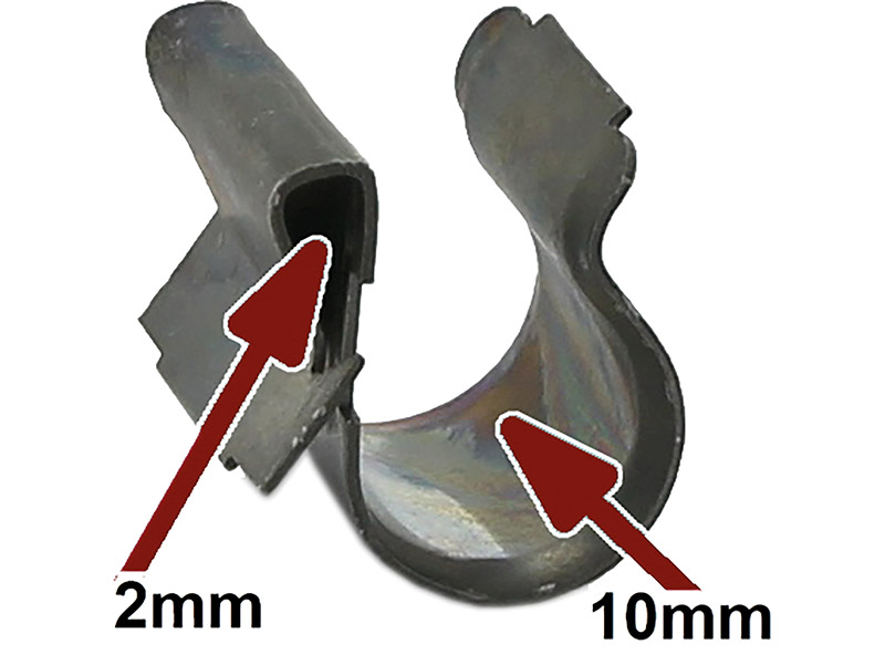 Befestigungsklammer aus Metall, für bis 10mm Leitungen. (Kabelbaum, Benzinleitung, Wasserschlauch usw)