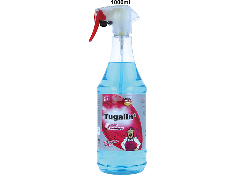 Tugalin ist ein Hochleistungs-Glasreiniger mit Langzeitwirkung. Er entfernt mühelos und streifenfrei Ruß- und Nikotinrückstände