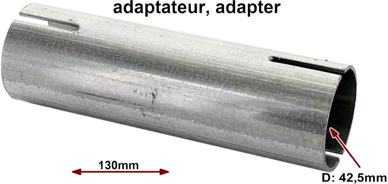 Auspuffrohr Verbinder (Rohradapter). Innendurchmesser 42,5mm. Länge: 130mm