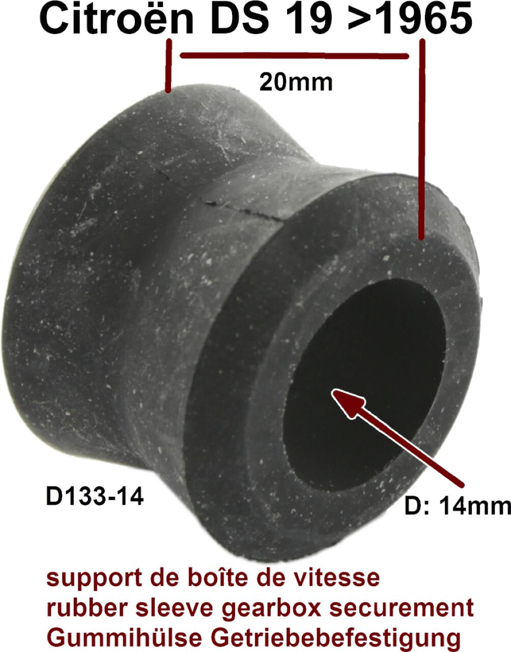 Gummihülse (Diabologummi) für die Getriebebefestigung, für den linken und rechten Befestigungsarm passend. Passend für Citroen DS19