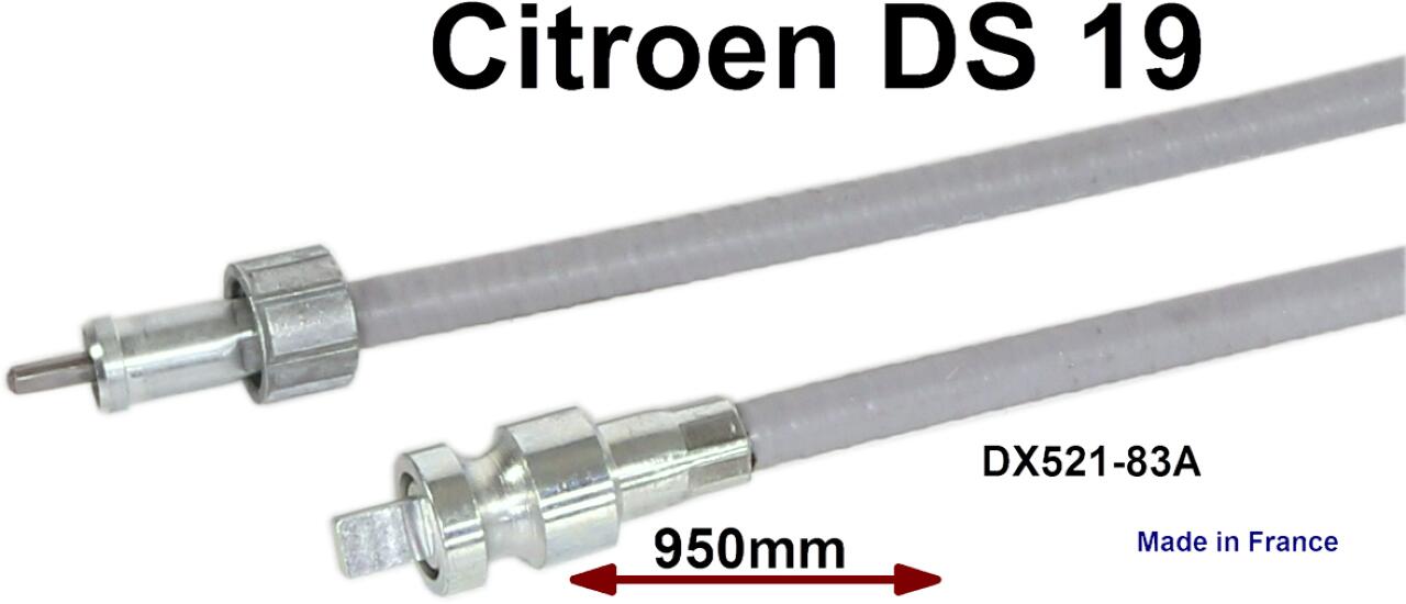 Tachowelle unten. Passend für Citroen DS19, ab Baujahr 1961. Länge: 950mm lang. Or. Nr. DX52183A