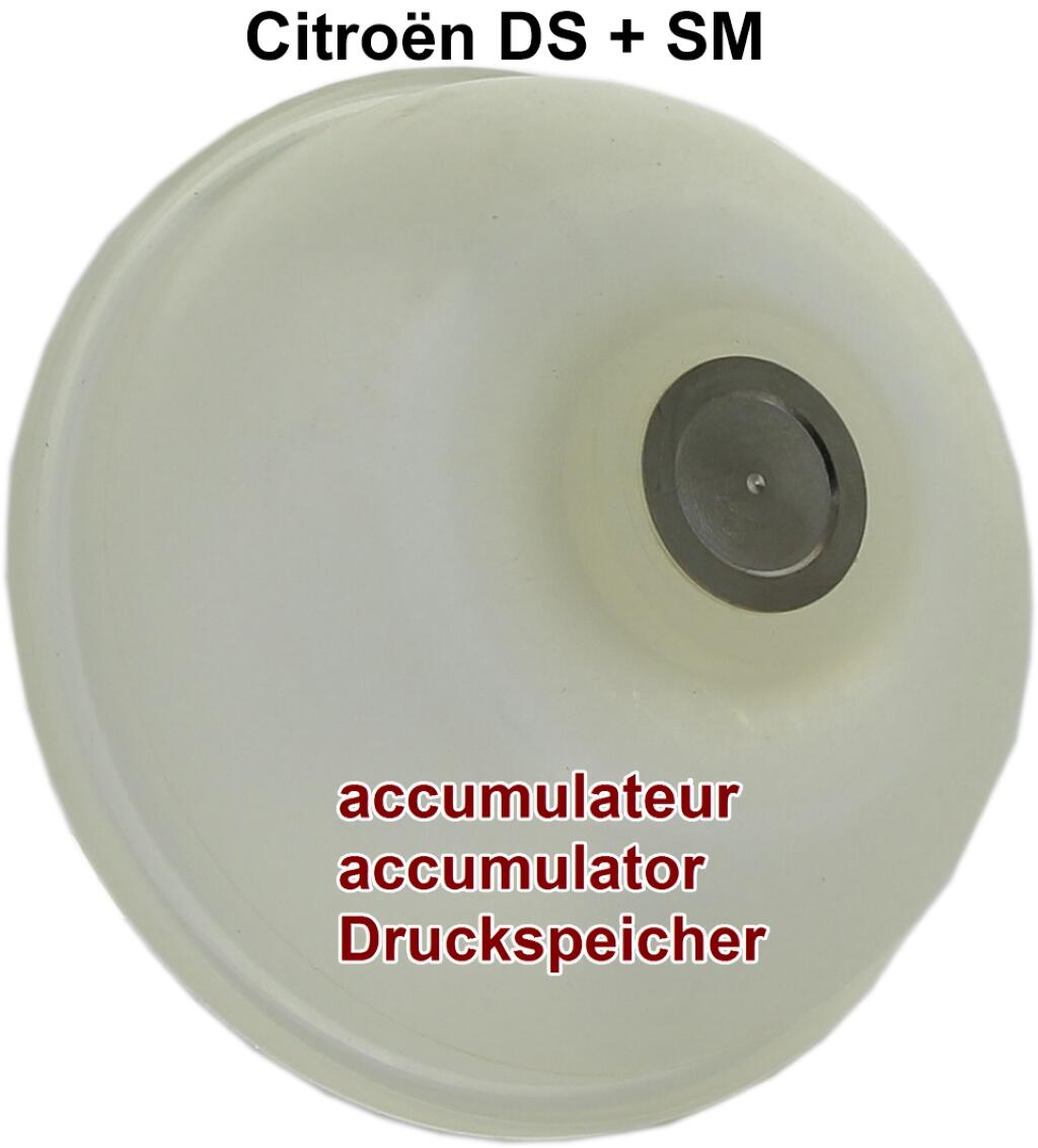 Druckspeicher Membrane, für teilbaren Druckspeicher + Bremsdruckspeicher. Hydrauliksystem LHM. Passend für Citroen DS + SM.