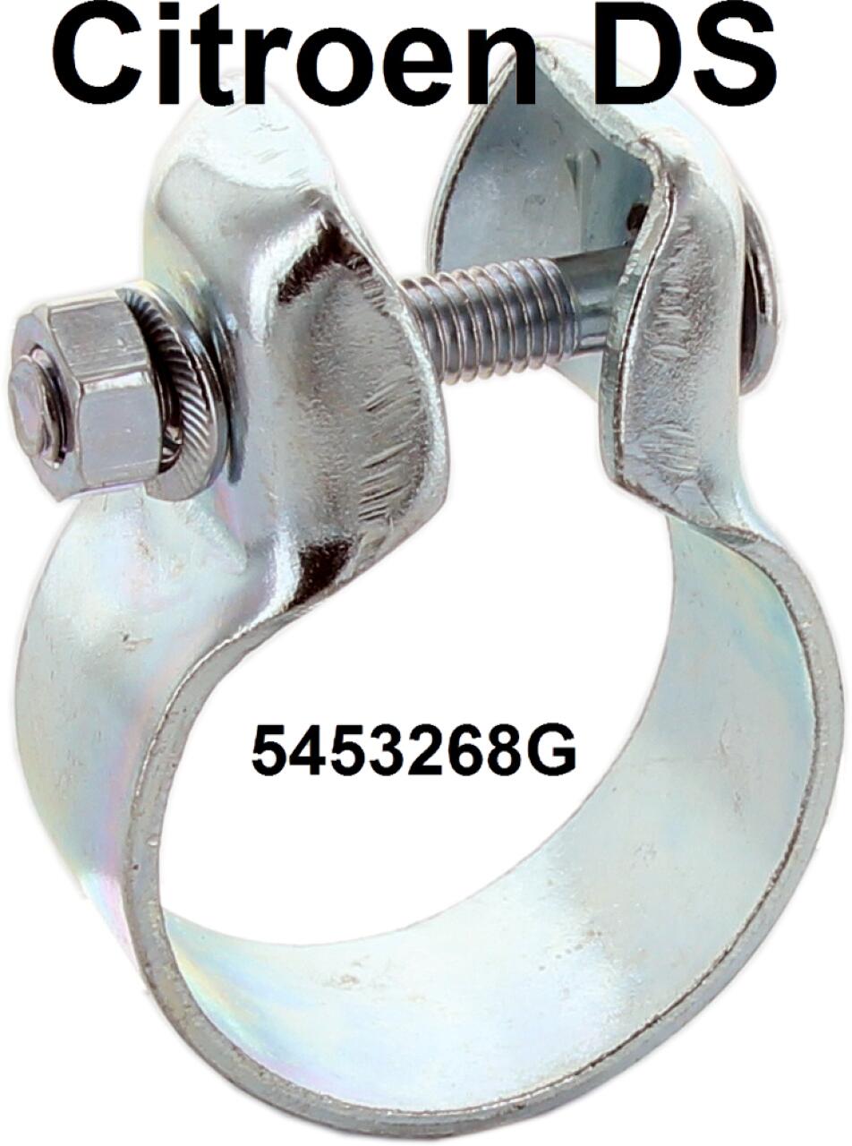 Auspuffschelle, für das Flexrohr, Verbindung zu dem Hauptschalldämpfer. Durchmesser: 48,5mm. Passend für Citroen DS. Or. Nr. 5453268G