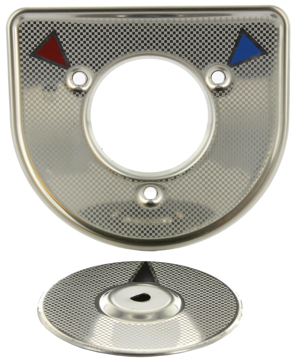 Blende aus Metall, für die Heizungsverstellung. Passend für Citroen DS 19. Or. Nr. DW642-14 + DW642-15