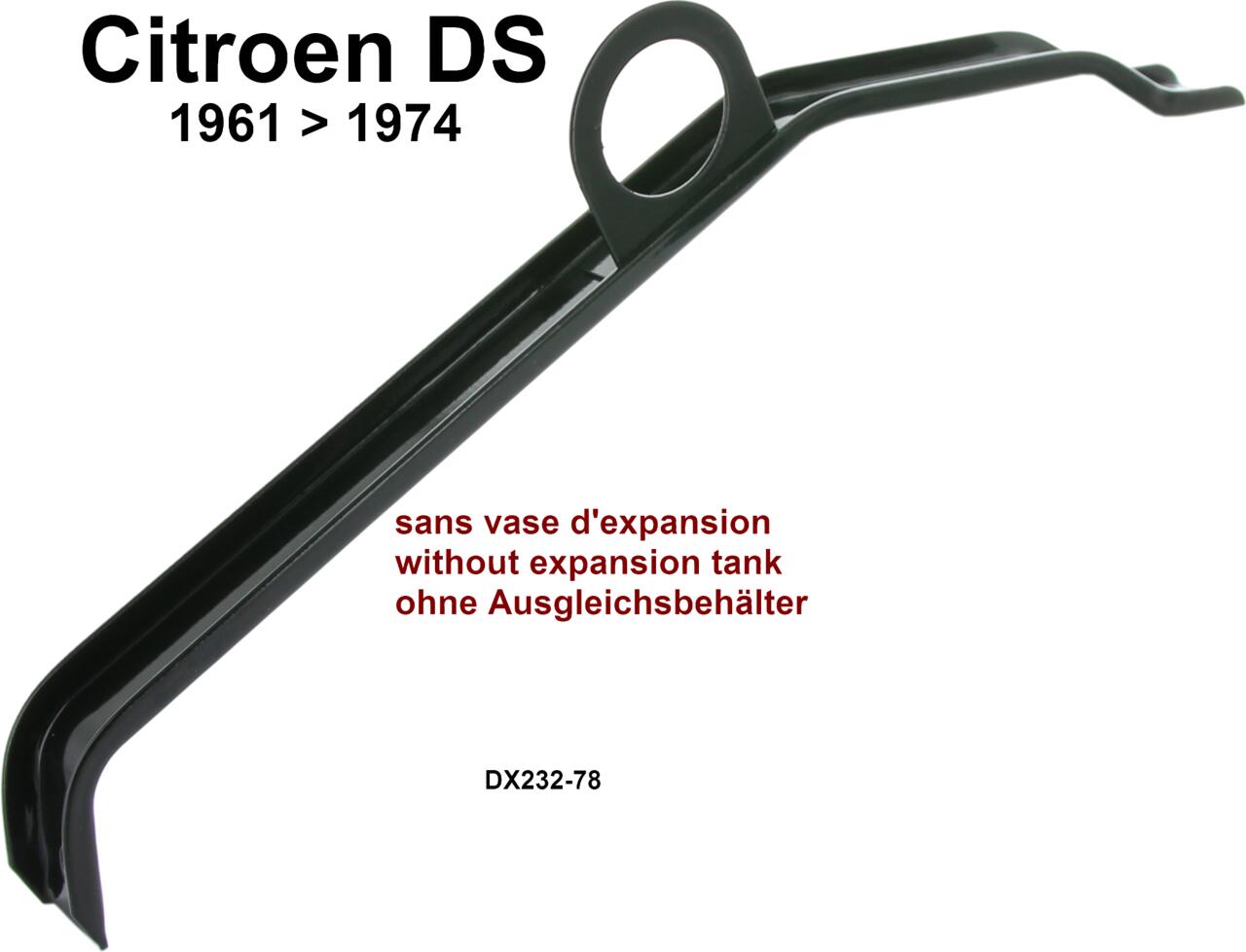 Kühler Befestigungsstrebe oben. Passend für Citroen DS (Vergaser), ohne Kühler Ausgleichsbehälter. Von Baujahr 1961 bis 1975. Or. Nr. DX232-78