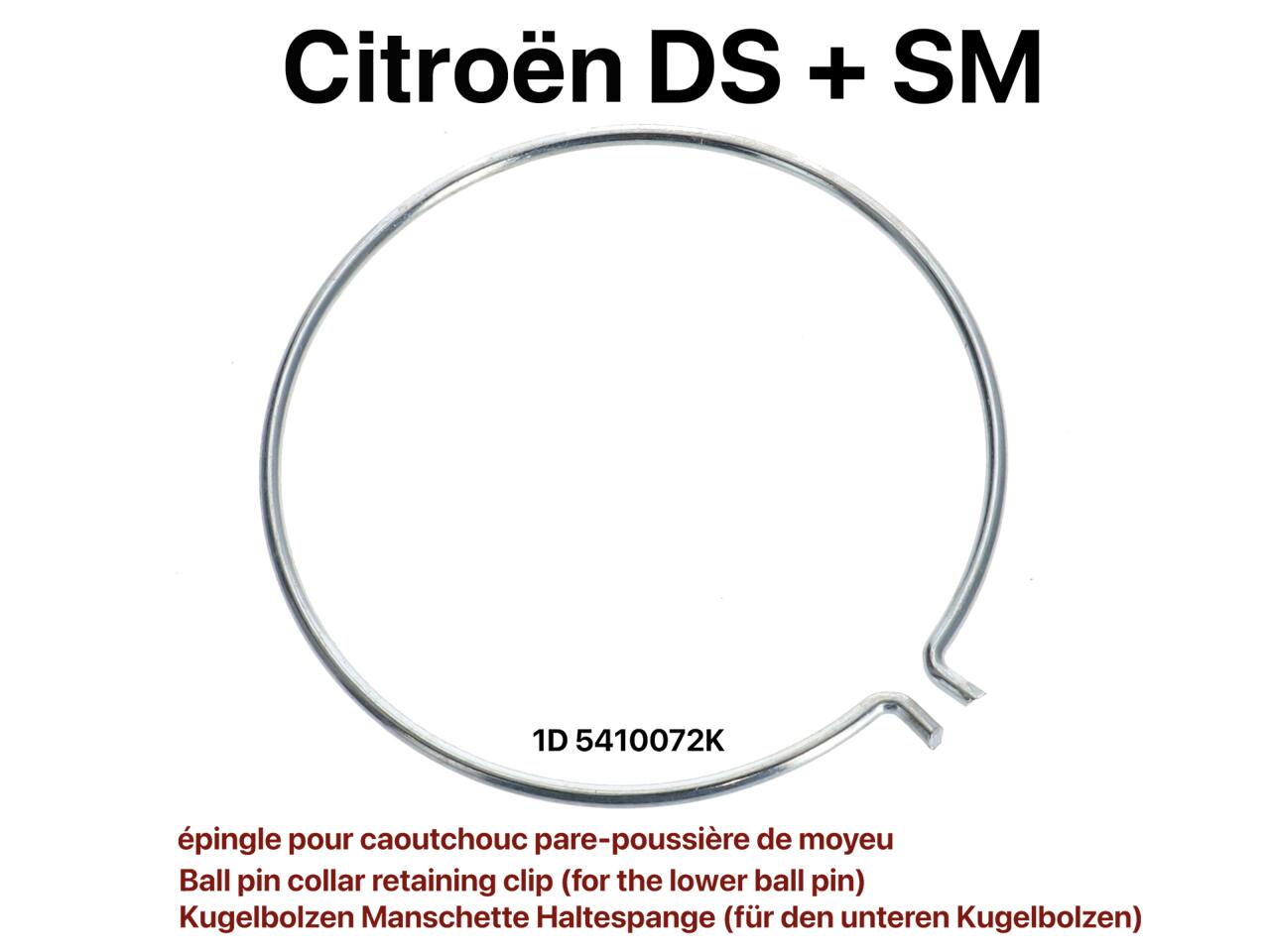 Kugelbolzen Manschette Haltespange (für den unteren Kugelbolzen). Passend für Citroen DS + Citroen SM. Or. Nr. 1D5410072K