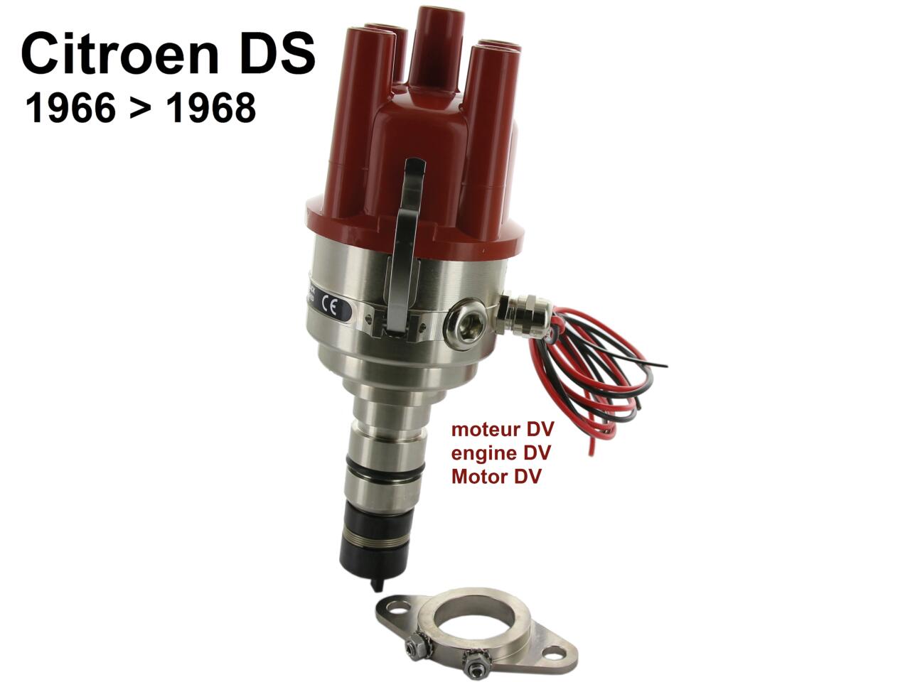 Elektronische Zündanlage, 6 + 12 Volt. Passend für alle Citroen DS, mit "DV" Motoren. Verbaut von Baujahr 09/1966 bis 09/1968