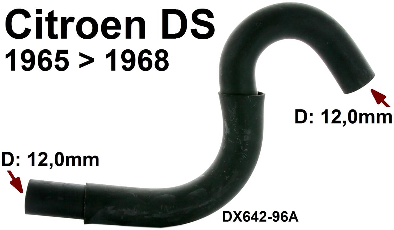 Heizungsventil Wasserschlauch. Anschluss an das Heizungsventil (S-Form). Passend für Citroen DS, von Baujahr 1965 bis 1968