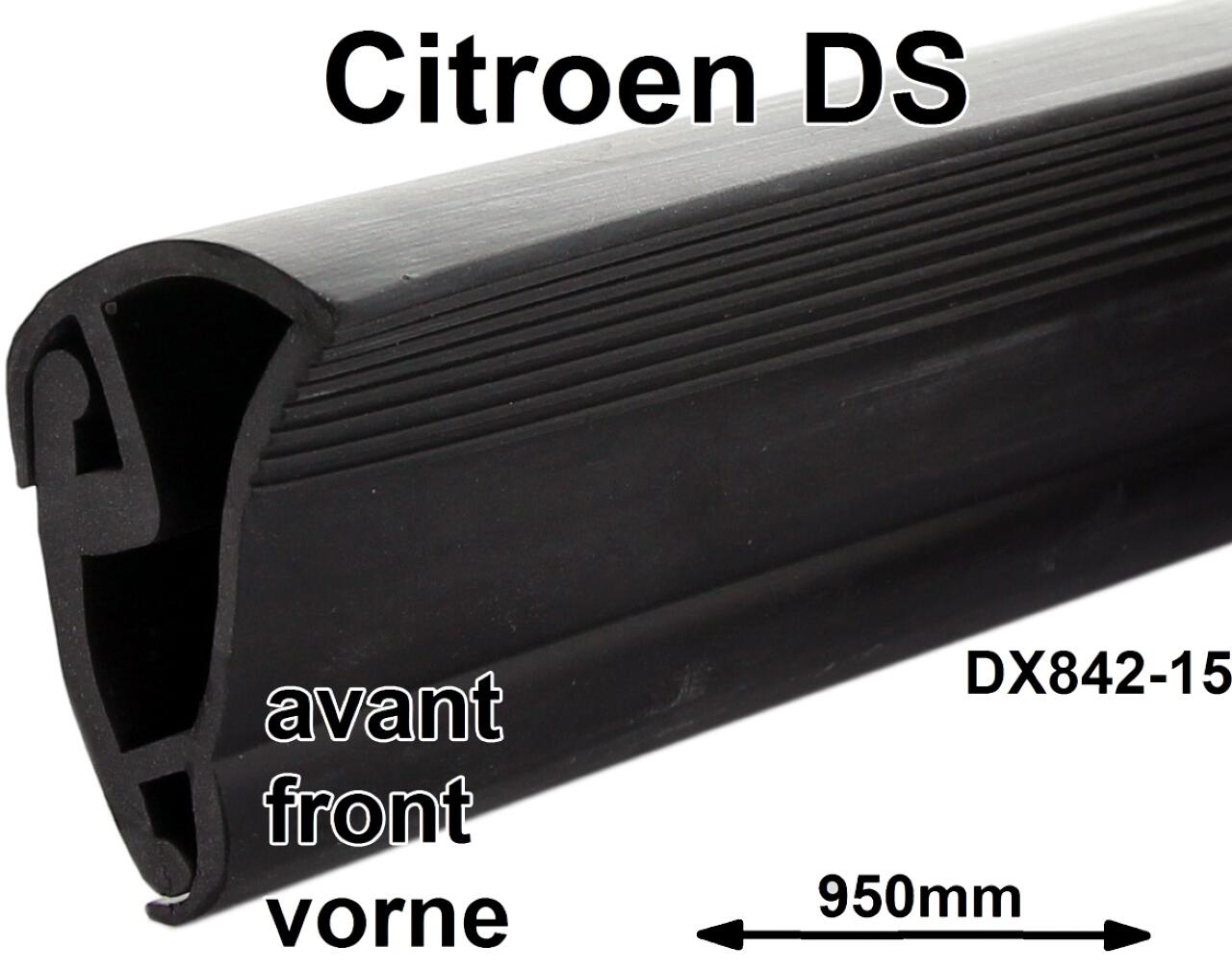 Türdichtung unten vorne (türseitig), unten in Halteschiene der Tür. Per Stück. Passend für Citroen DS. Länge: ca. 950mm. Or. Nr. DX842-15